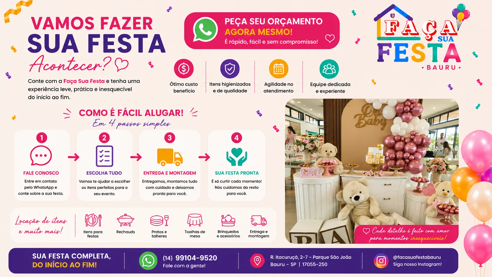 Faça Sua Festa: solicite seu orçamento